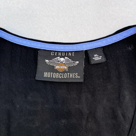 Harley Davidson tank top mesh lace accent woven black women XL - Picture 7 of 10